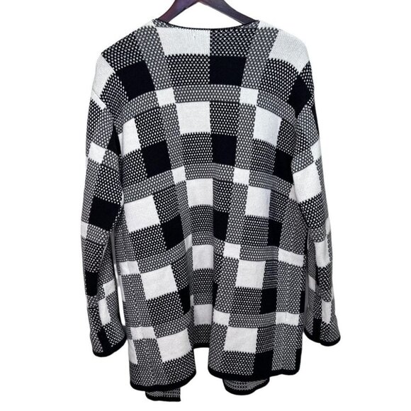 OLD Navy Black & White  Medium Weight Open Front Sweater Size L - Picture 5 of 7